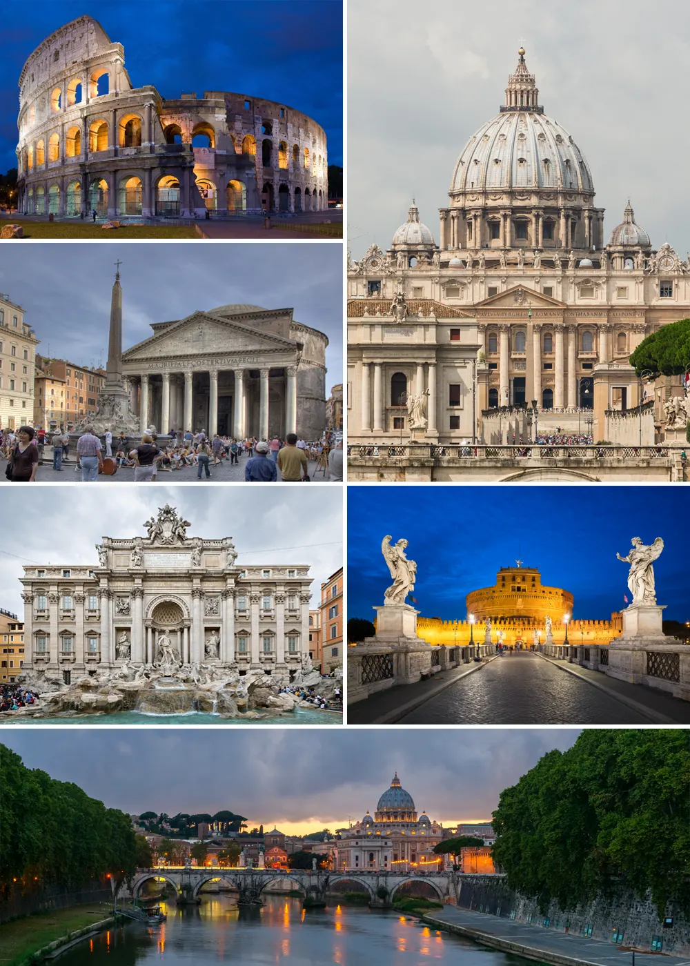Rome: city view and main sights to see