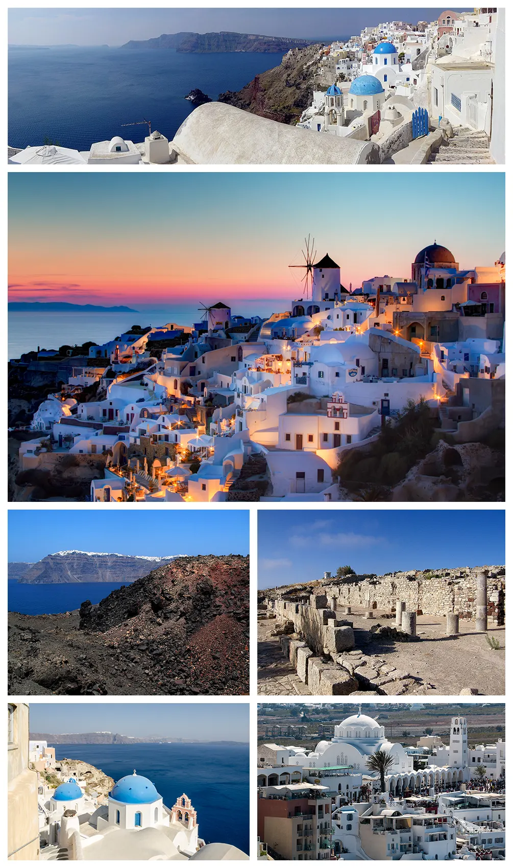 Santorin: Stadtansicht und wichtigste Sehenswürdigkeiten