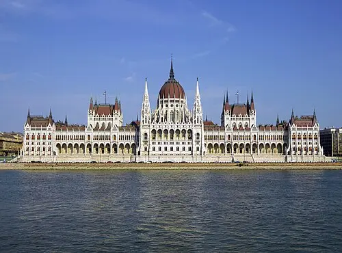 Hungarian Parliament — Source: User:Godot13 Derivative: User:MathKnight (CC BY-SA 4.0) Hungarian Parliament